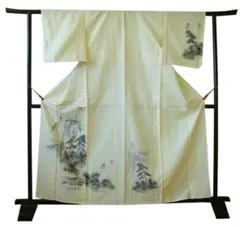 美品 単衣 生紬の附下げ・訪問着（正絹）仕立上り＜TT912＞