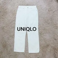 ユニクロ♡UNIQLO コーデュロイスリムストレートハイライズジーンズ ホワイト