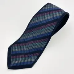 極美品 Burberrys ネクタイ シルク 英国製 ストライプ ネイビー 高級 