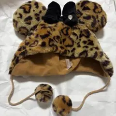 ディズニー ファンキャップ ミニー レオパード ヒョウ柄 豹柄 リボン ハート