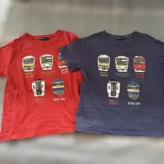 BEAMS mini 電車プリントTシャツ 2枚セット 130cmのサムネイル