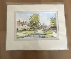 Irvine Russell スコットランド風景画 水彩画 額装 作者紹介書付き