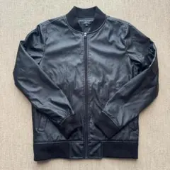 美品 Beno MA-1 フェイクレザージャケット ブルゾン M ブラック