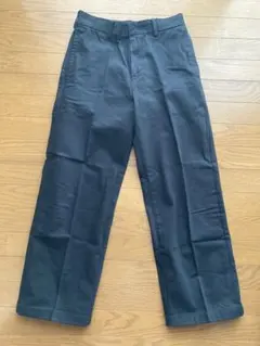 GU ツイルワイドストレートパンツ　ブラック　Sのサムネイル