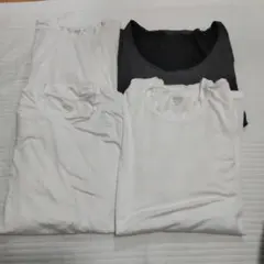 ホワイト　グレー　長袖　Tシャツ　ヒートテック　4枚セット　まとめ売り