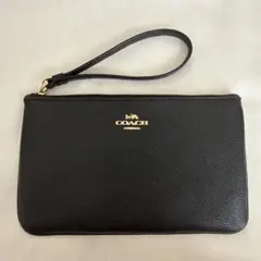 COACH ブラック レザー ポーチ