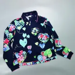 未使用タグ付き　近年タグ　希少サイズ42 レオナール　ポロシャツ　花柄　総柄 未使用タグ付き 近年タグ 希少サイズ42 レオナール ポロシャツ