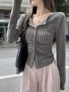 【お値下げ中】 SHEIN 長袖 グレー JP-L(L)