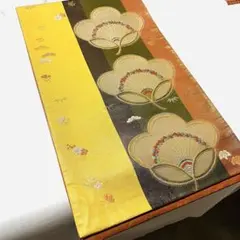 【中古】正絹 袋帯 ゴールド 大花柄 梅 桜