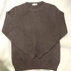 MELINDA GLOSSメリンダグロスワッフル編クルーネックニットネイビーXS