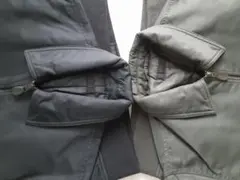 ユニクロ◆ジャンパー Mサイズ 2点セット カーキ Ⅹ 黒