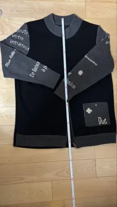 ジッパー付き黒ブラウン羽織り カーディガン長袖ニットセーター