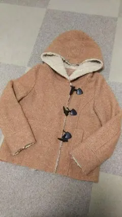 しまむら ショート ダッフルコート ピンクベージュL