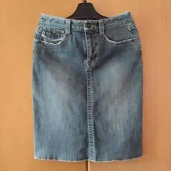 デニム タイトスカート ひざ丈