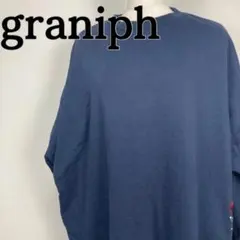 graniph グラニフ　ネイビー　 長袖　ワンピース　トレーナー　ワンピ　刺繍