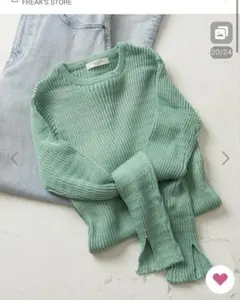 FREAK'S STORE ソリッドカラー　タックリブニットプルオーバー