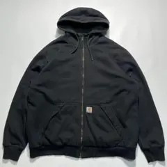 カーハート 裏ボア ジップアップパーカー XL 黒 ブラック ○7758