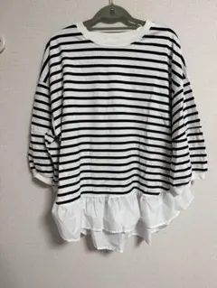 【新品】しまむらSEASON REASON ボーダー　長袖 Tシャツ LL 黒白