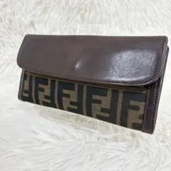 美品 FENDI フェンディ ズッカ柄 ロングウォレット 長財布