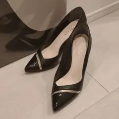 美品 モードエジャコモMEDA 黒ヒール 24cm