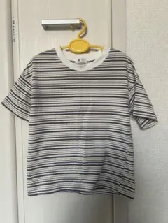 【私物出品】　紫ボーダー　半袖Tシャツ 110sizeのサムネイル