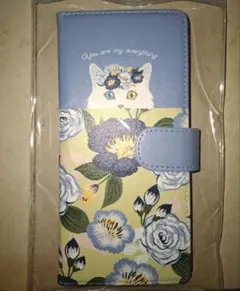 【新品未使用】Android　スマホケース　手帳　Galaxy　A55　猫　花