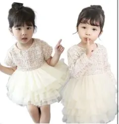 匿名発送〜子供ドレス 白 発表会 入園式 80センチ
