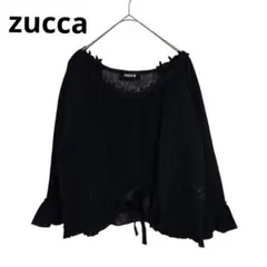 【zucca】 レース 刺繍 プルオーバー トップス ブラックのサムネイル