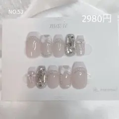 オーダーネイルチップ ピンク ホワイト マグネット リボン ガーリー 量産型