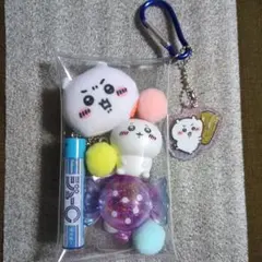 ガチャ詰めポーチ　ブルー系　ちいかわ