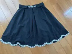 イマージュ☆iMAGE☆スカート☆ビジュー☆黒☆花☆レース☆フレアスカート☆Ｂ