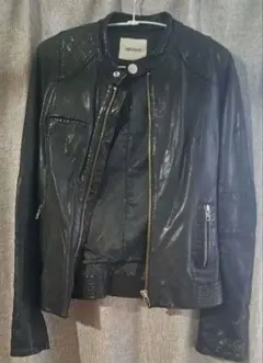 断捨離☆MOUSSY シングルライダースジャケット ブラック　size1