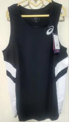 ASICS ノースリーブシャツ XL ブラック/ホワイト