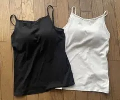ユニクロ　エアリズムコットンボートネックブラキャミソール　2枚セット　M