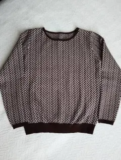 ブラウン系ヘリンボーンパターン上下セット