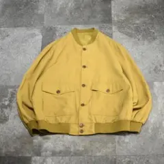 古着 スムース生地 デザイン ブルゾン マスタード からし色 ジャケット