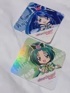 【4点セット】プリキュア5　ミント、アクア　コースター・ウエハースカード