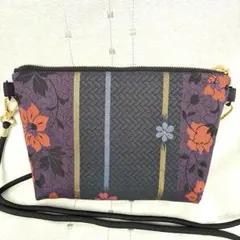 帯リメイク　ハンドメイド スマホショルダーバッグ