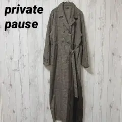 【private pause】長袖ワンピース　チェック　切り替え　プルオーバー