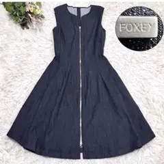 美品　フォクシーニューヨーク　デニムワンピース　ダブルジップ　38 ダブルジップ
