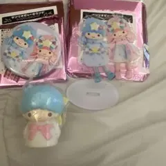 サンリオ　ライブキャラクターズ アクリルスタンド キキララ　缶バッジ　ソフビ