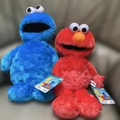 セサミストリート BIGぬいぐるみ エルモ　クッキーモンスター