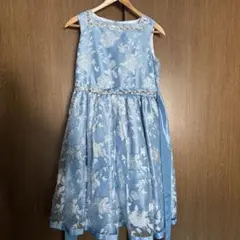 キャサリンコテージ 水色 花柄刺繍 フォーマルドレス160