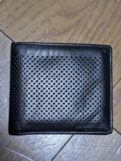 COACH ブラック レザー 二つ折り財布
