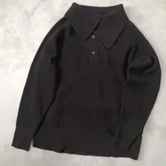 美品 グリーンレーベルリラクシング デザイン ネック プルオーバー ニット