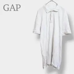 【GAP ギャップ】ポロシャツ　半袖　ホワイト　サイドスリット　メンズ　Lのサムネイル