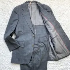 ジェイプレス スーツ セットアップ グレンチェック 段返り グレー ビジネス