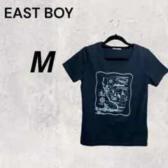 EASTBOY 半袖 ネイビー カルフォニア ロサンゼルス プリント 半袖 Mのサムネイル