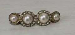バレッタ　パールデザイン　ヘアーアクセサリー　ゴールド