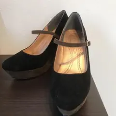 パンプスブラックスウェードヒール10センチ